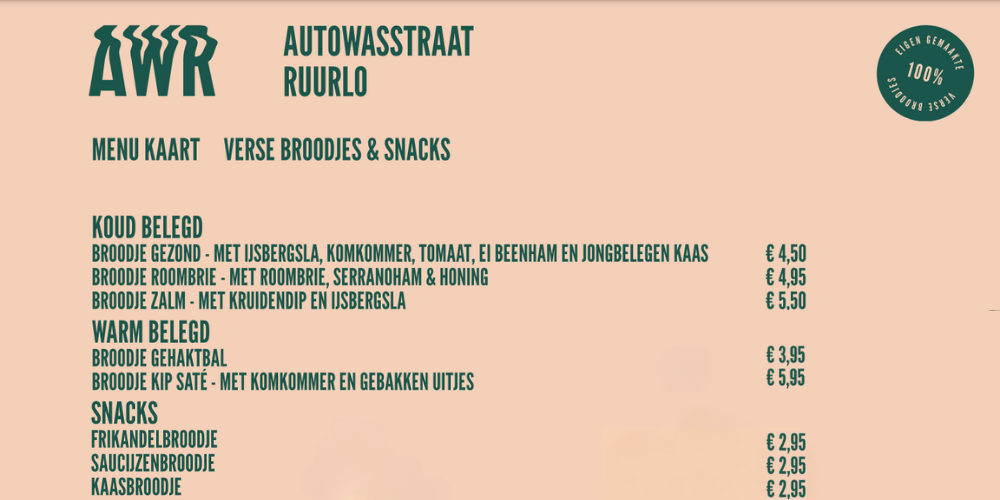 menu foto Menu ingekorte foto broodjes en snacks